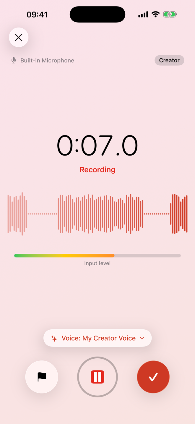Recording with a Voice Profile